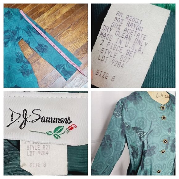 Vintage 90s Dark Green Moody Bohemian Cottagecore Button Down Blouse - Picture 5 of 14